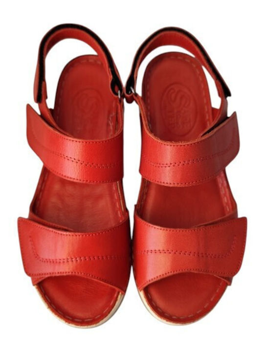 Leather Women's Anatomic Red Sandals