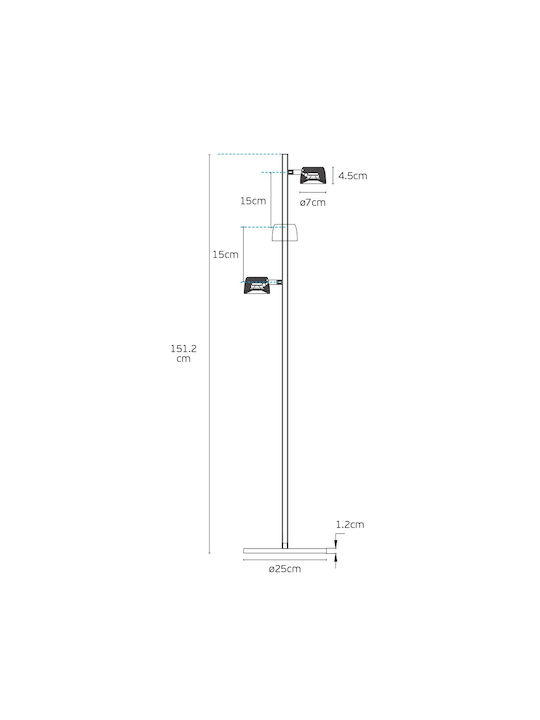VK Lighting LED Φωτιστικό Δαπέδου Υ151.2εκ. Μαύρο VK Lighting LED Φωτιστικό Δαπέδου Υ151.2εκ. Μαύρο