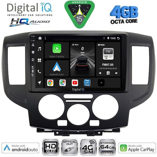 Digital IQ Ηχοσύστημα Αυτοκινήτου για Nissan Navara 2016 (Bluetooth/USB/WiFi/GPS/Apple-Carplay/Android-Auto) με Οθόνη Αφής 10"