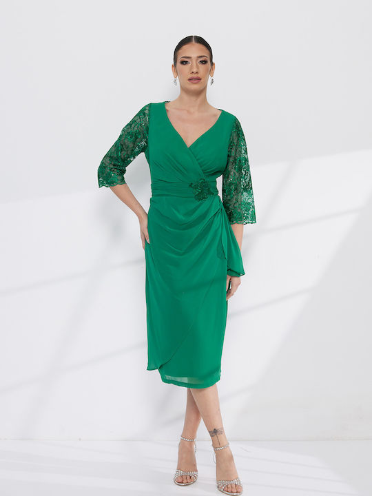 Midi Dress for Wedding / Christening with Lace Lacy