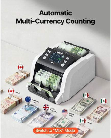 Vevor Mixed Count Banknote Counter with UV MG Counterfeit Detection