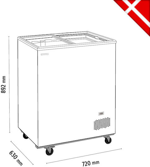 Tefcold Βούτα Κατάψυξης με 2 Συρόμενες Πόρτες Π72xΒ63xΥ89.2εκ.