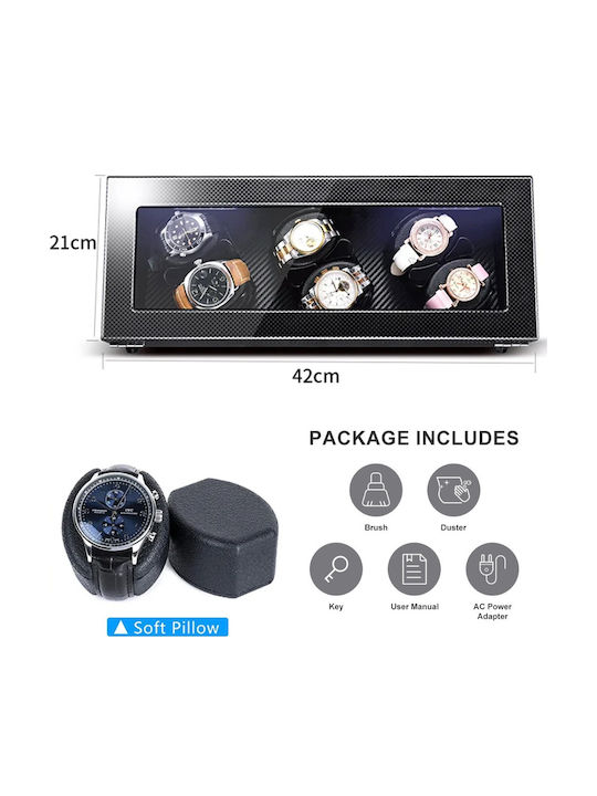 Automatic Watch Winder 6 Carbon Iuni Watches