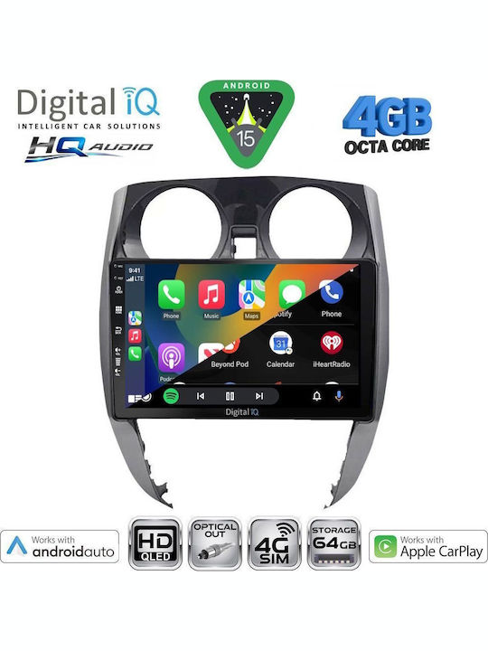 Digital IQ Car Audio System for Nissan Micra 2017 (Bluetooth/USB/WiFi/GPS/Apple CarPlay/Android Auto) with 9" Touch Screen