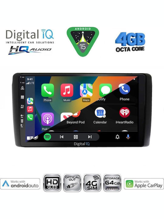Digital IQ Car Audio System for Nissan Leaf 2009-2017 Bluetooth USB WiFi GPS Apple CarPlay Android Auto with 9" Touch Screen