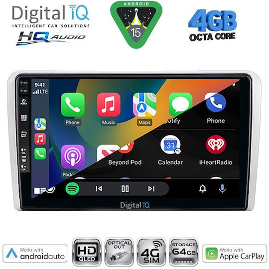 Digital IQ Car Audio System for Opel Antara 2006-2016 (Bluetooth/USB/WiFi/GPS/Apple CarPlay/Android Auto) with 9" Touch Screen
