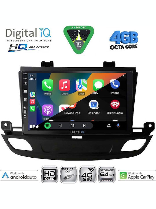 Digital IQ Car Audio System for Opel Insignia 2018 (Bluetooth/USB/WiFi/GPS/Apple CarPlay/Android Auto) with 9" Touch Screen