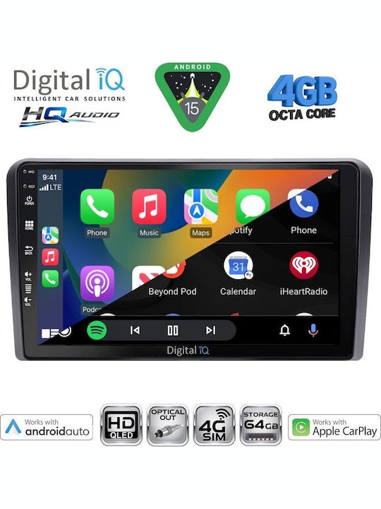Digital IQ Car Audio System 2001-2005 Bluetooth USB WiFi GPS Apple CarPlay Android Auto with 9" Touch Screen