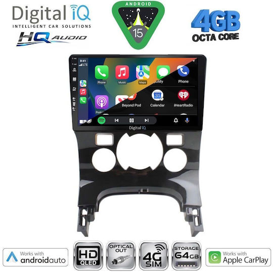 Digital IQ Ηχοσύστημα Αυτοκινήτου για Peugeot 3008 2008-2016 με Clima (Bluetooth/USB/WiFi/GPS/Apple-Carplay/Android-Auto) με Οθόνη Αφής 9"