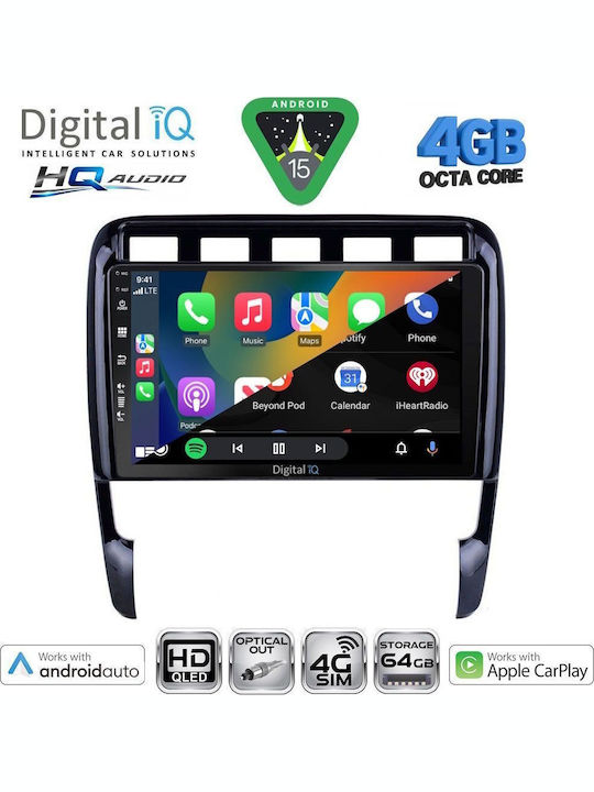 Digital IQ Car Audio System for Porsche Cayenne 2002-2011 Bluetooth USB WiFi GPS Apple CarPlay Android Auto with 9" Touch Screen