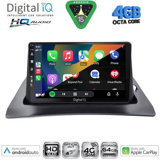 Digital IQ Ηχοσύστημα Αυτοκινήτου για Renault Kangoo 2010-2021 (Bluetooth/USB/WiFi/GPS/Apple-Carplay/Android-Auto) με Οθόνη Αφής 9"