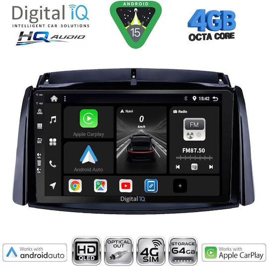 Digital IQ Ηχοσύστημα Αυτοκινήτου για Renault Kangoo 2010-2021 (Bluetooth/USB/WiFi/GPS/Apple-Carplay/Android-Auto) με Οθόνη Αφής 9"
