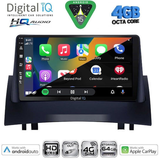 Digital IQ Ηχοσύστημα Αυτοκινήτου για Renault Kangoo 2010-2021 (Bluetooth/USB/WiFi/GPS/Apple-Carplay/Android-Auto) με Οθόνη Αφής 9"
