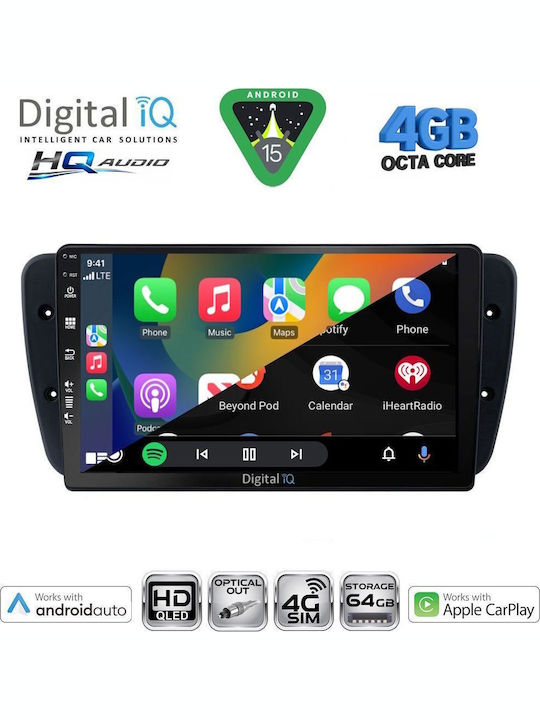 Digital IQ Car Audio System for Seat Ibiza 2008-2015 (Bluetooth/USB/WiFi/GPS/Apple CarPlay/Android Auto) with 9" Touch Screen