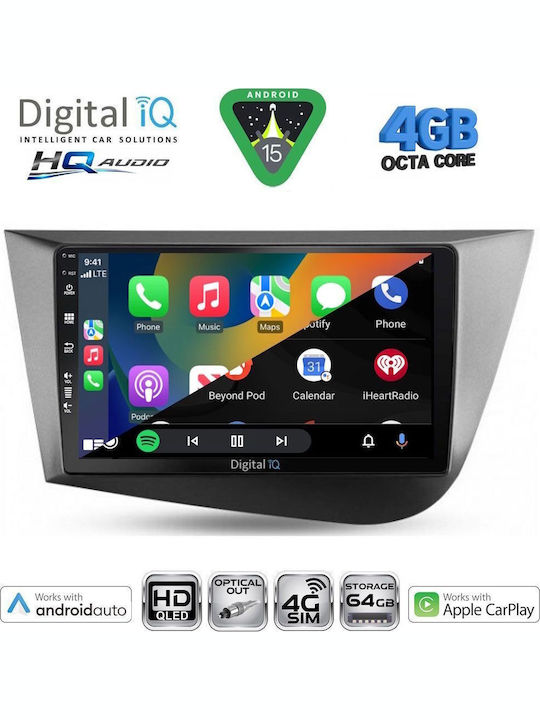 Digital IQ Car Audio System for Seat Leon 2005-2012 with Clima (Bluetooth/USB/WiFi/GPS/Apple CarPlay/Android Auto) with 9" Touch Screen