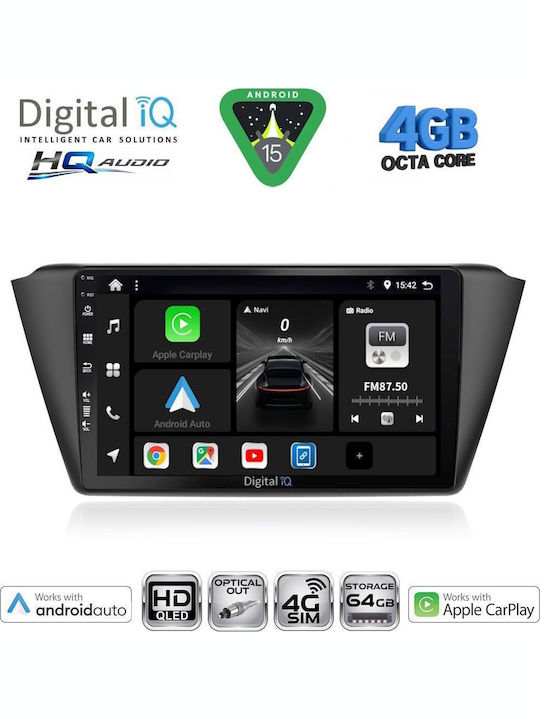 Digital IQ Car Audio System for Skoda Fabia 2008-2014 Bluetooth USB WiFi GPS Apple CarPlay Android Auto with 10" Touch Screen