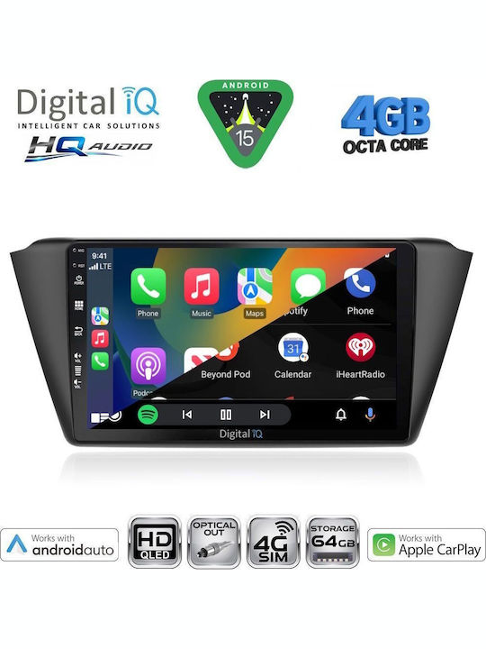 Digital IQ Car Audio System for Skoda Fabia 2008-2014 Bluetooth USB WiFi GPS Apple CarPlay Android Auto with 10" Touch Screen