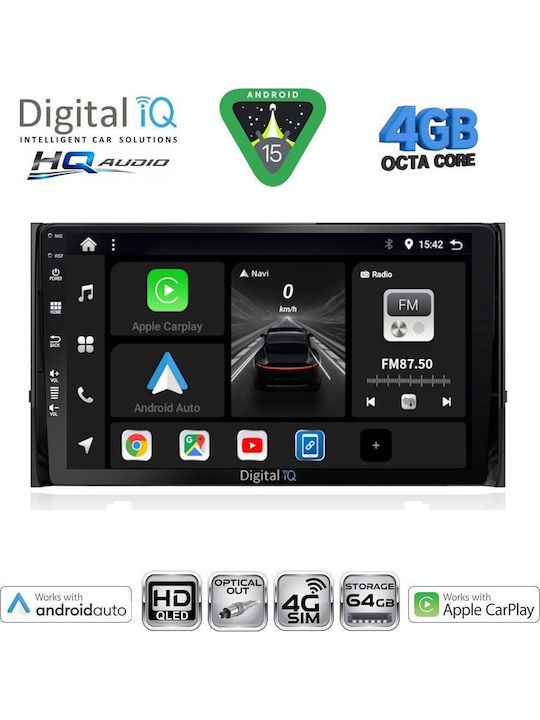Digital IQ Car Audio System for Skoda Fabia 2008-2014 Bluetooth USB WiFi GPS Apple CarPlay Android Auto with 10" Touch Screen