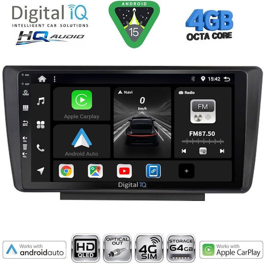 Digital IQ Car Audio System for Skoda Fabia 2008-2014 Bluetooth USB WiFi GPS Apple CarPlay Android Auto with 10" Touch Screen
