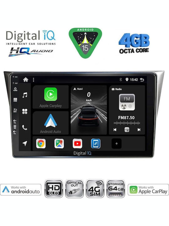 Digital IQ Car Audio System for Ssangyong Actyon / Kyron 2006-2015 (Bluetooth/USB/WiFi/GPS/Apple CarPlay/Android Auto) with 9" Touch Screen