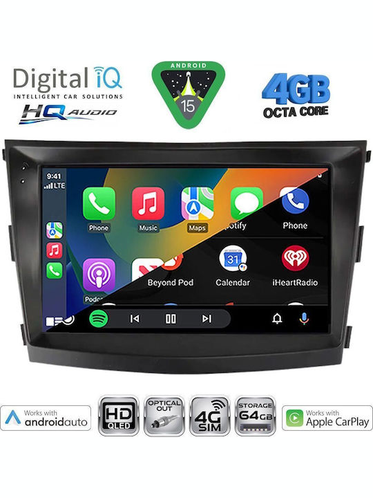Digital IQ Car Audio System for Ssangyong Tivoli Bluetooth USB WiFi GPS Apple CarPlay Android Auto with 9" Touch Screen