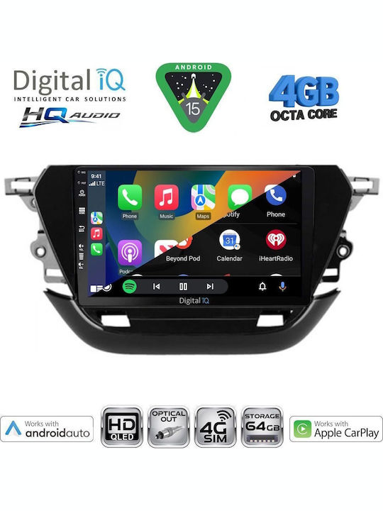 Digital IQ Car Audio System for Opel Corsa 2021 Bluetooth USB WiFi GPS Apple CarPlay Android Auto with 9" Touch Screen