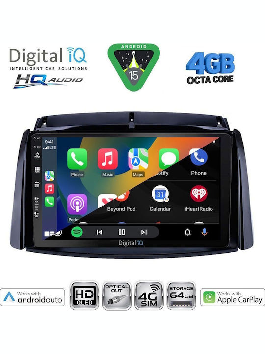 Digital IQ Car Audio System for Renault Koleos 2006-2016 Bluetooth USB WiFi GPS Apple CarPlay Android Auto with 9" Touch Screen