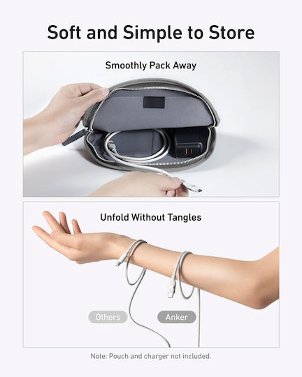 Anker Braided USB 2.0 Cable USB-C male - USB-C 240W Λευκό 0.9m A82E2H21