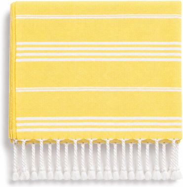 Morena Spain Yellow Beach Towel with Fringes 100x178cm SM-MST-26TW-YELLOW