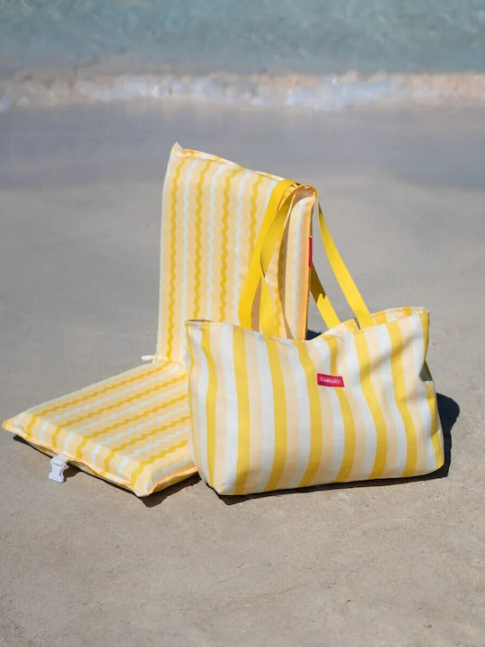 Κίτρινη Canvas Tote Bag 50x20x35 Cm Φερμουάρ & Εσωτερική Θήκη Brunet Flamingueo