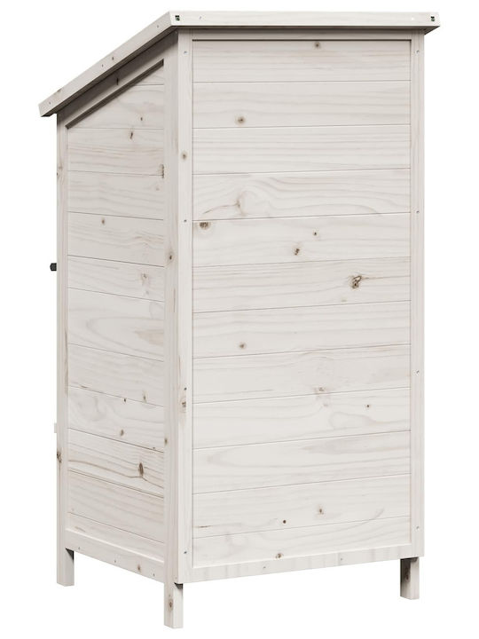 Wooden Garden Shed White 0.595x0.56x1.135m