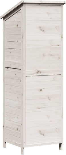 Wooden Garden Shed White 0.59x0.56x1.76m