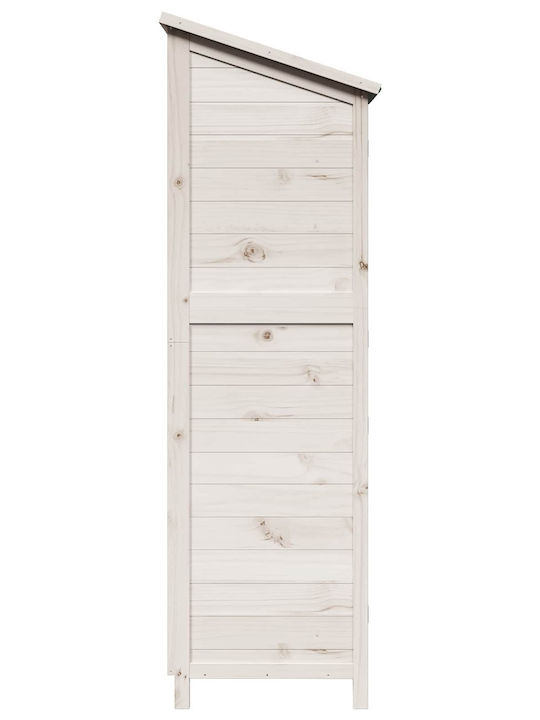 Wooden Garden Shed White 0.59x0.56x1.76m