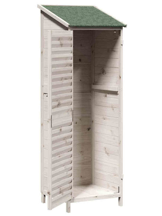 Wooden Garden Shed White 0.59x0.56x1.76m
