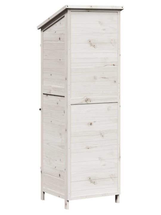 Wooden Garden Shed White 0.595x0.56x1.765m