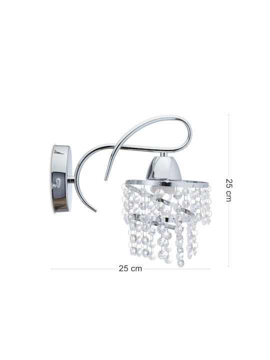 HowHomely Modern Wandleuchte mit E27 Lampenbirnensockel in Silber