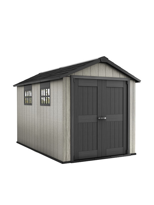 Kunststoff Gartenhäuser Oakland Grau mit Isolierung M2.29xP3.5xH2.42m