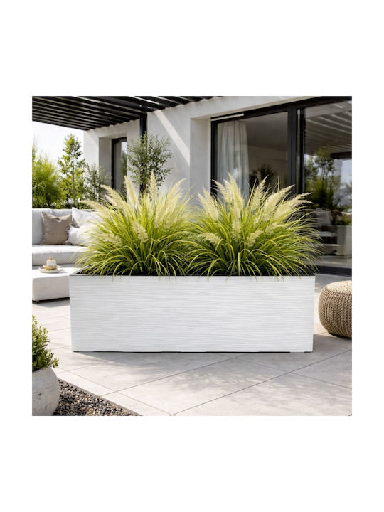 HowHomely Kunststoff-Blumentopf Creme 56cm