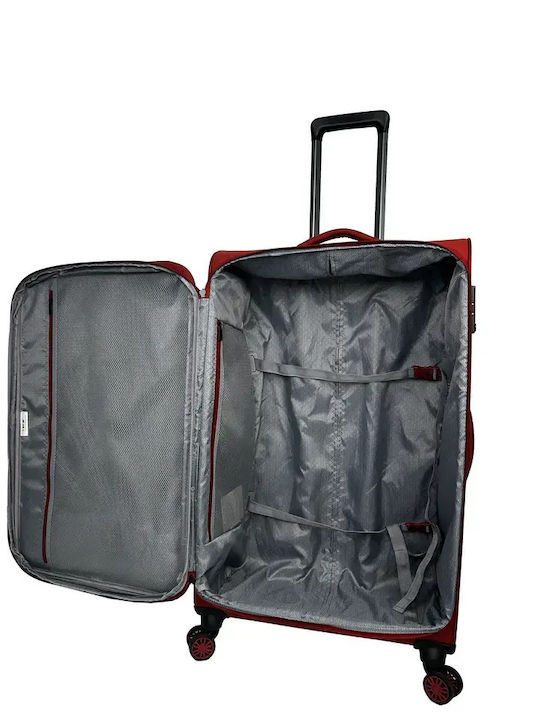 RCM Medium Hard Red Travel Suitcase with 4 Wheels Height 66cm