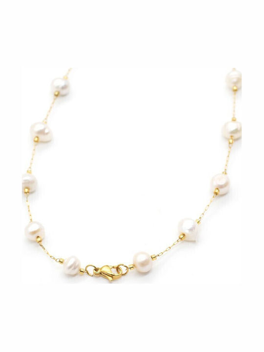 Irmelia Gold Plated Necklace with Pearls