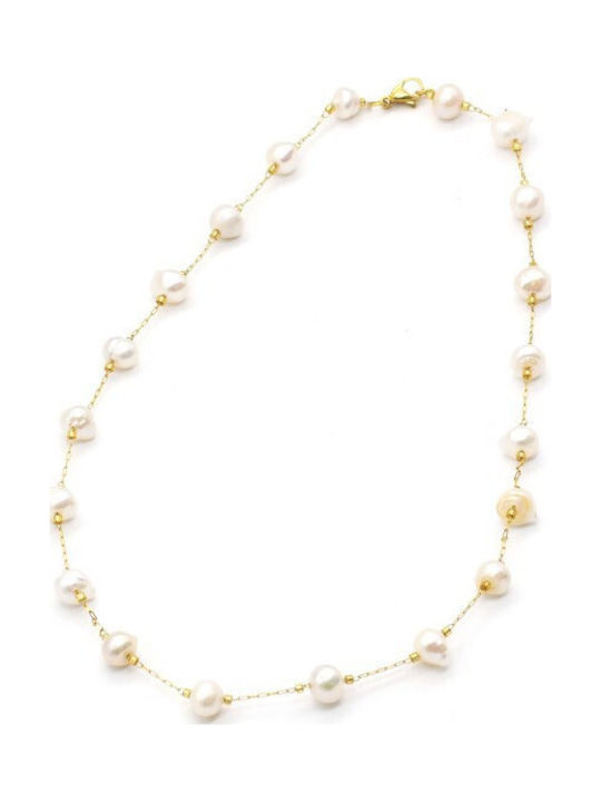 Irmelia Gold Plated Necklace with Pearls