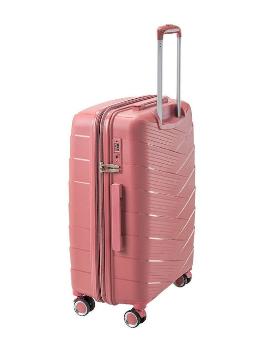 RCM Hard Pink Travel Suitcases Max Height 65cm Set of 2