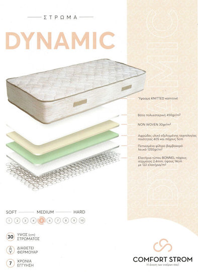 Comfort Strom Dynamic Saltea Ortopedică 160x200x30cm cu Arcuri