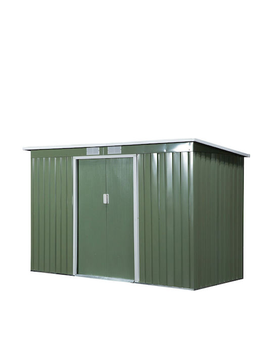 Metallic Garden Shed Light Green with Air Vents L2.8xW1.3xH1.72m