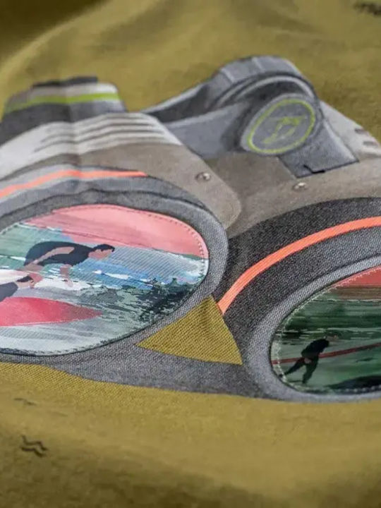 Детска тениска Зелен Binocular