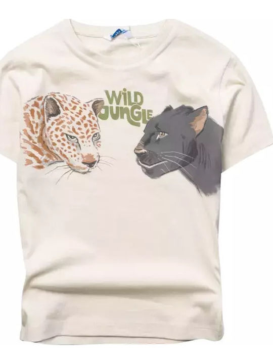 Kids' T-shirt Beige Wild Jungle