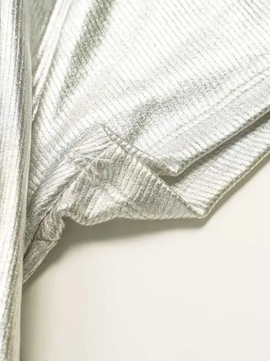 Kids Short-Sleeved Blouse Silver