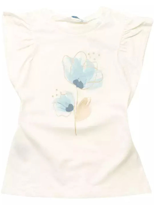 Kids' Shirt Short Sleeve Beige-Sky Blue