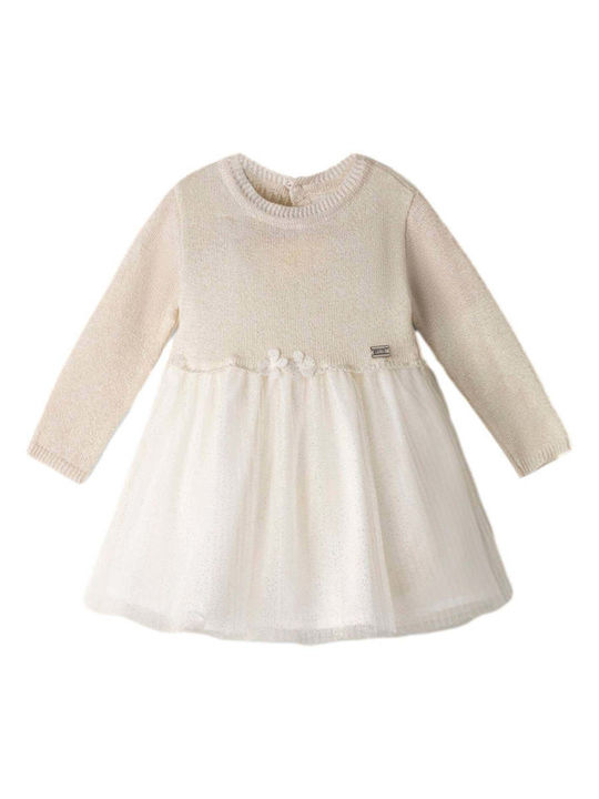 Children's Dress Long Sleeve Tulle Ecru