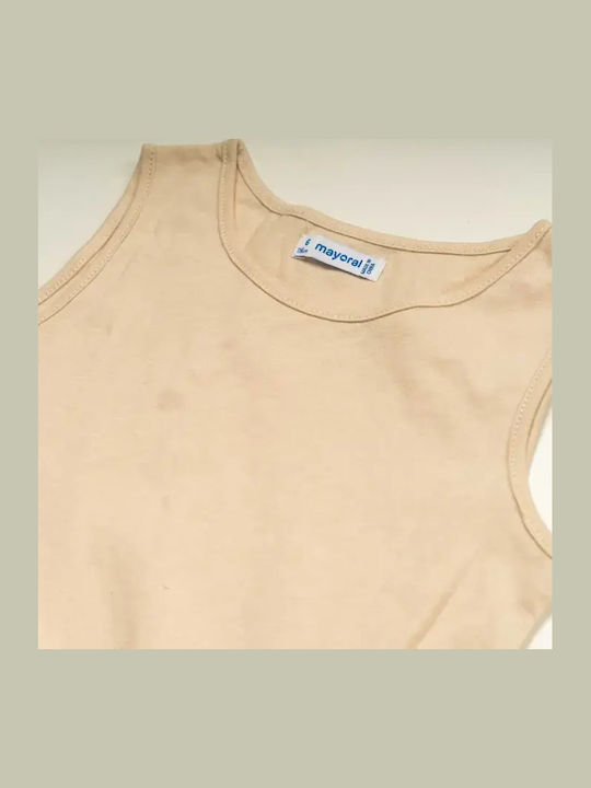 Children's Dress Long Sleeve with Sequins Beige